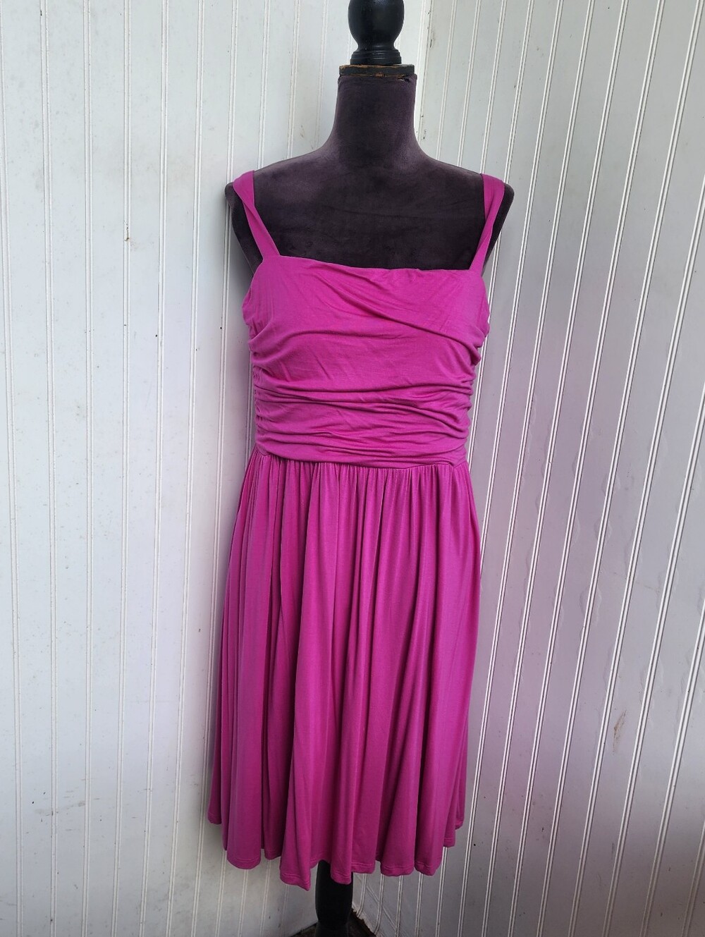 Soma Dress Womens Large Wild Berry Pink Soft Jersey Ruched Short Bra Sundress XL